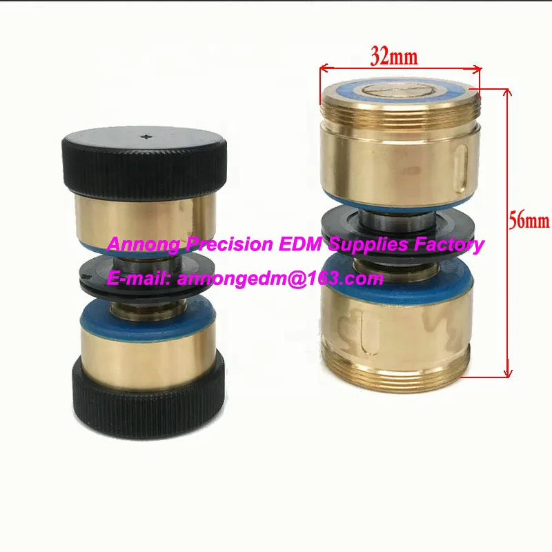 Brass Seat Ruby Pulley Roller Guide Wheel Assembly Waterproof 502 OD32 Length 56mm for EDM Wire Cutting Machine Parts