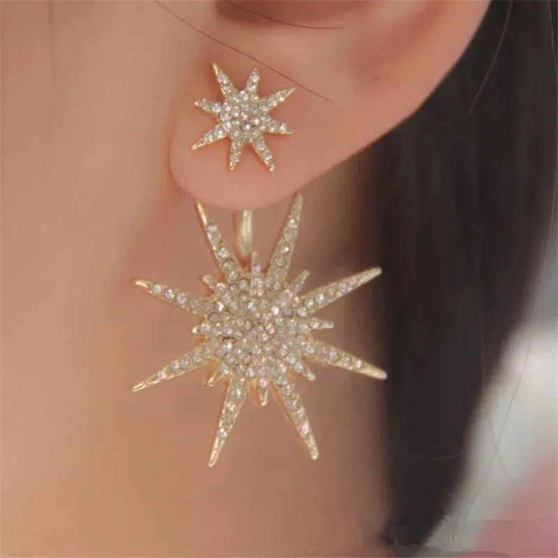 Women Retro Style Fashion Rhinestone Crystal Twist Spiral Eardrops Long Drop Dangle Hook Earrings