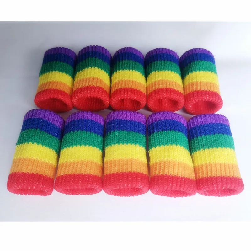 2 Pieces LGBT Rainbow Finger Protector 6 Colors Exercise Finger pads Asexual Pansexual Pride Friendship Gift