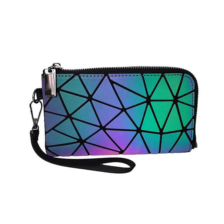 Seasonblack wallet geometric luminous color changing wallet bag card bag mobile phone bag hand bag fashion casual bag