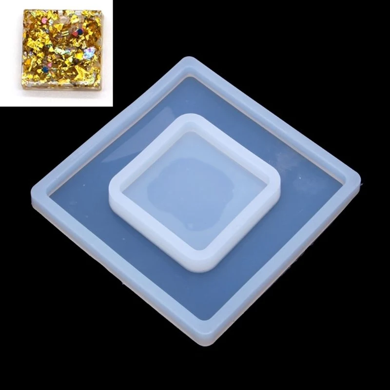 Neue Geometrische Epoxy Harz Silikon Form DIY Runde Tasse Matte Pad Handgemachte Handwerk, Der Formen Transparent Platz Runde Spiegel Form