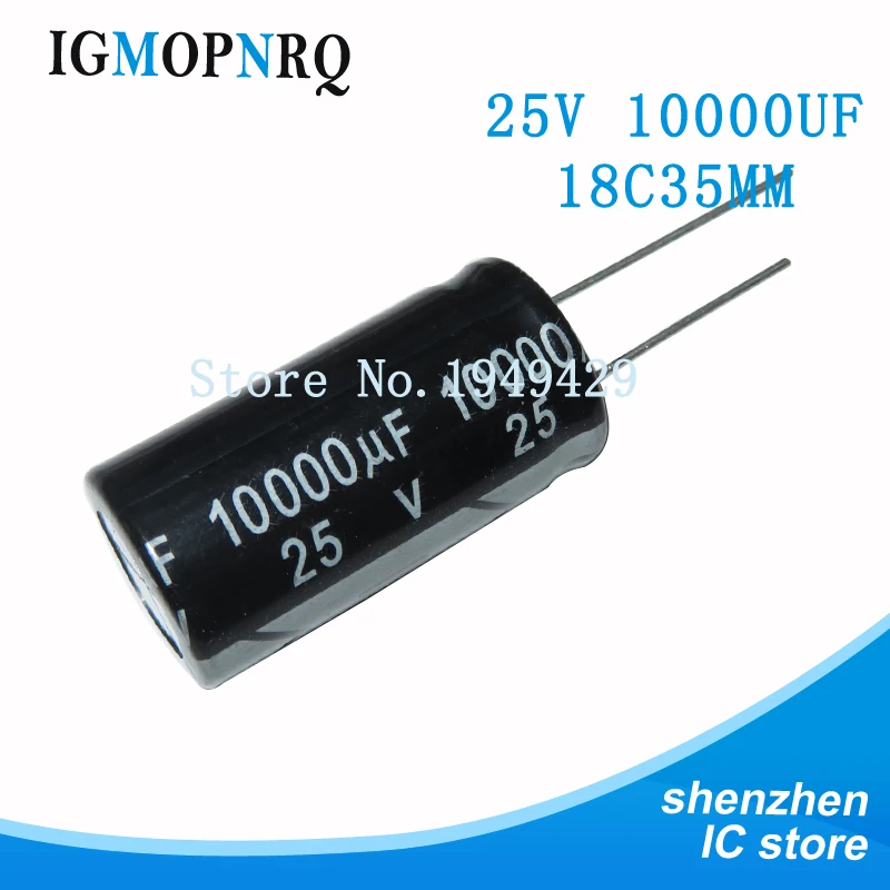 

5 шт. 25V10000UF 18*35 мм 10000 мкФ 25V 18x35 25v10000 18*35 Алюминиевые Электролитические Конденсаторы