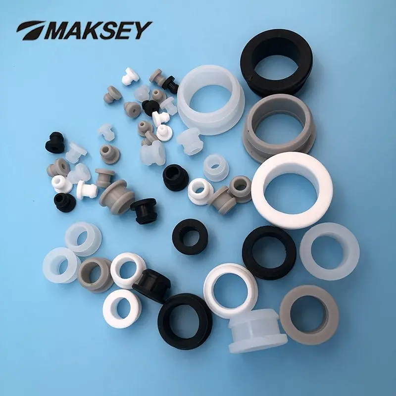 MAKSEY 10PCS 42 44 46 48 50mm Silicone Rubber O Ring Two side Grommet Soft Rubber Plastic Sealing Gasket Round Hole Washer Plate