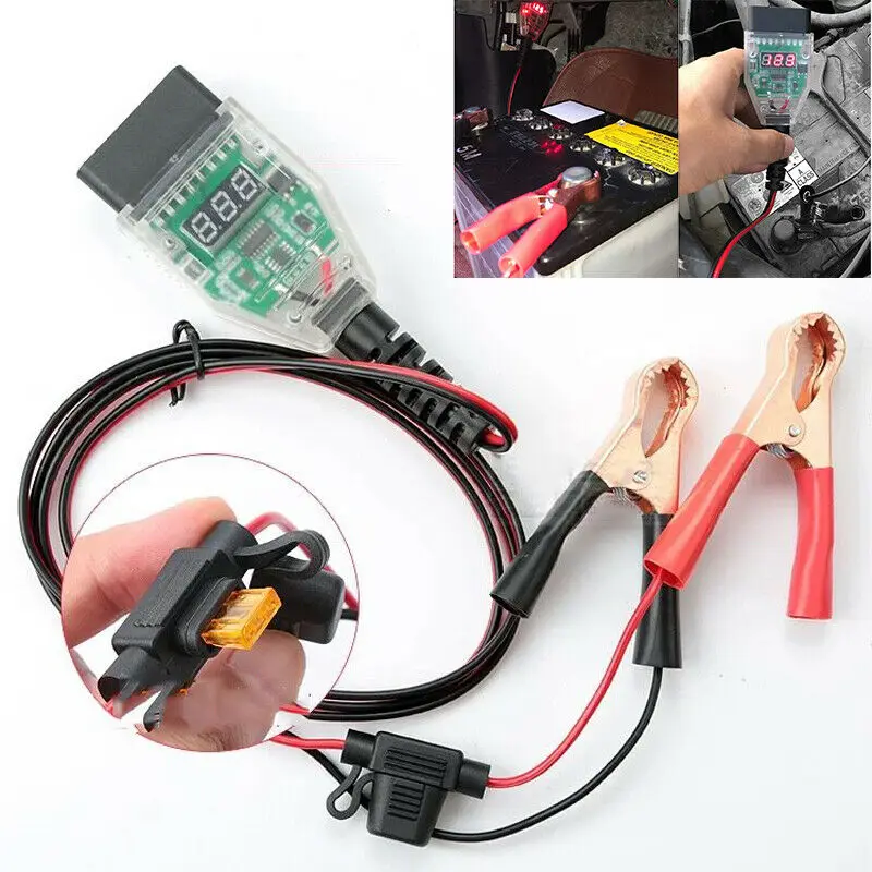 Herramienta de reemplazo de batería automotriz Universal OBD2, Ahorrador de memoria ECU, Cable de fuente de alimentación de emergencia, computadora