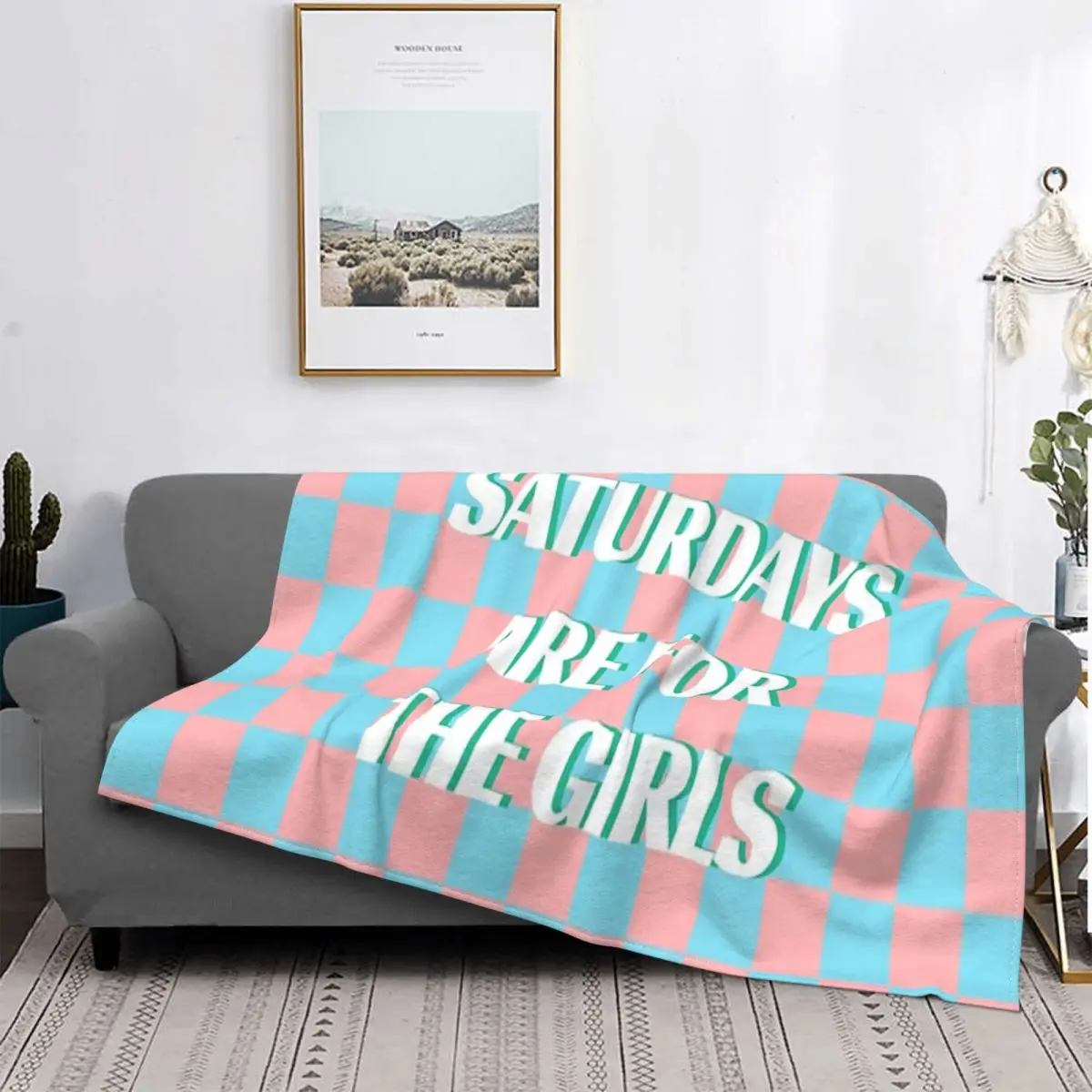

Saturday Are For The girl-colcha a cuadros para cama, manta Kawaii, edredones y colcha