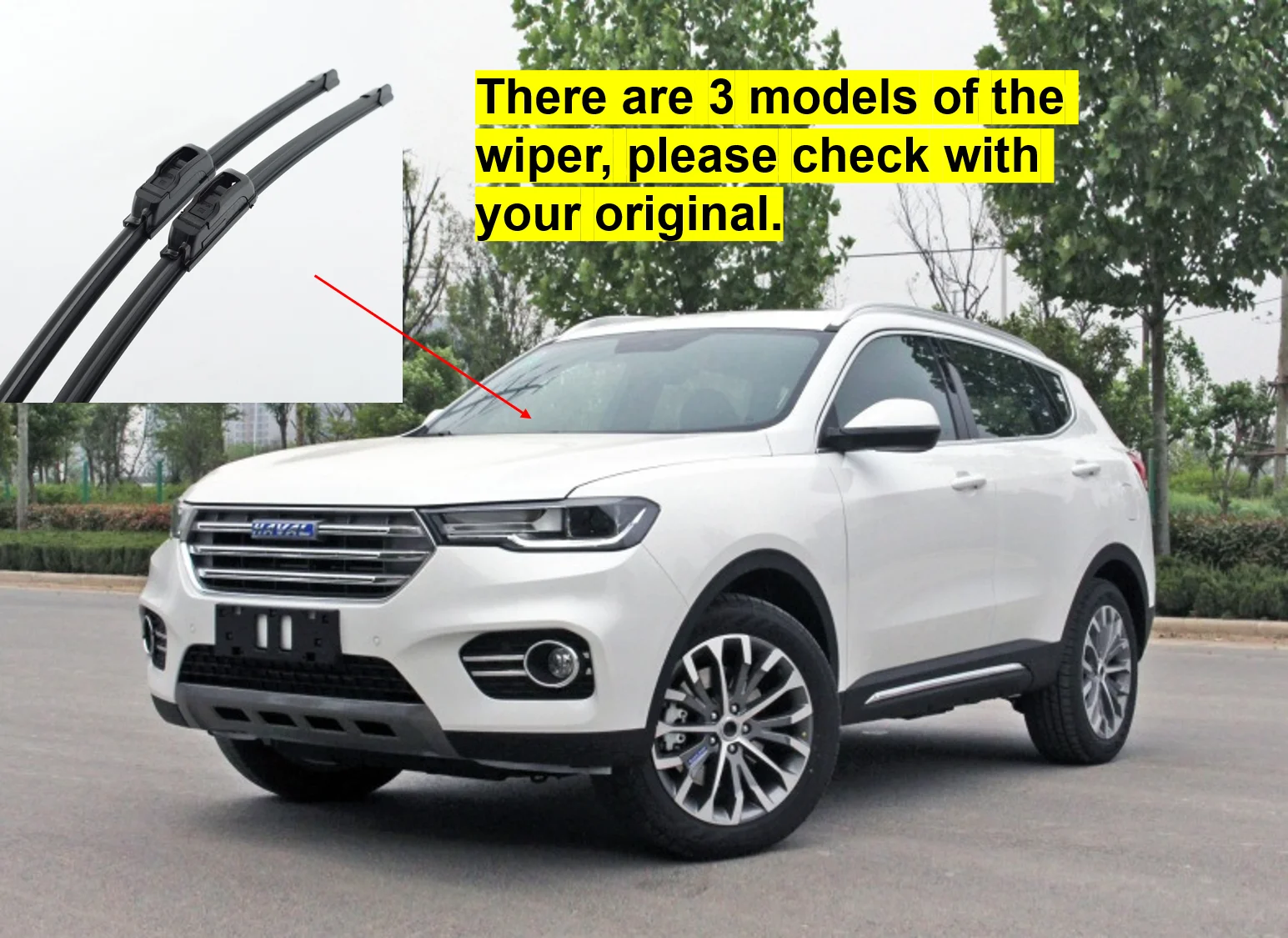 

(1set) 3 models Front Wiper blades for Chinese HAVAL H6 Auto car motor parts