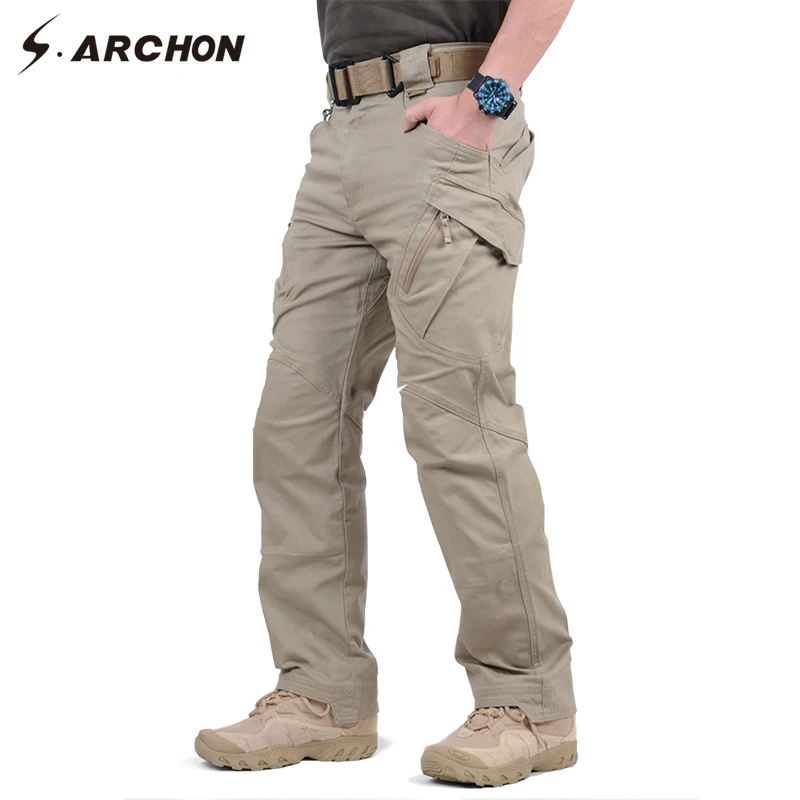 

IX9 97% Cotton Men Military Tactical Cargo Pants Men SWAT Combat Army Trousers Male Casual Many Pockets Stretch Cotton Pants