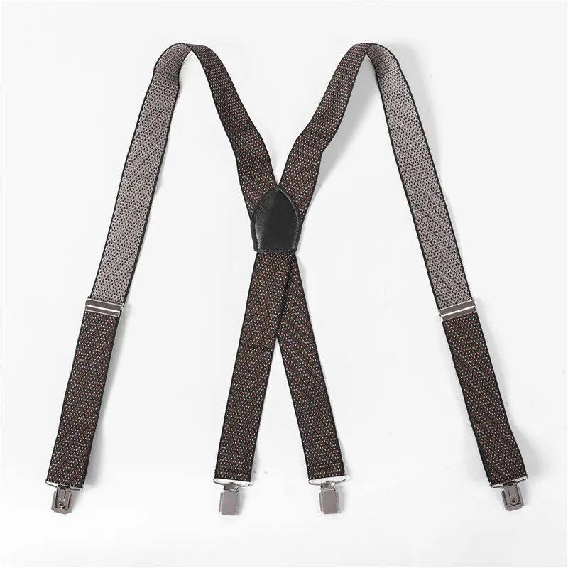 Men's Shirt Suspenders For Trousers Pants Holder Braces Wedding Suspender Straps 35 mm Elastic Strong  Metal Clips Print Gallus