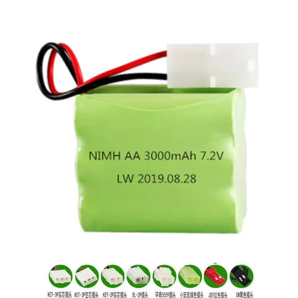 Ni-MH 7.2 v 3000mAh zestaw z ładowarką do samochodzik zdalnie sterowany zbiornik pociąg Robot łódź pistolet 5 * AA 7.2 v 2400 mAh ładowalny akumulator