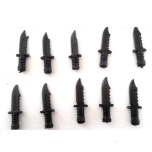 10Pcs/lots Knife Original Building Blocks Playmobil Swat Police Military Weapons Gun Model City Figures Mini Toys for Children