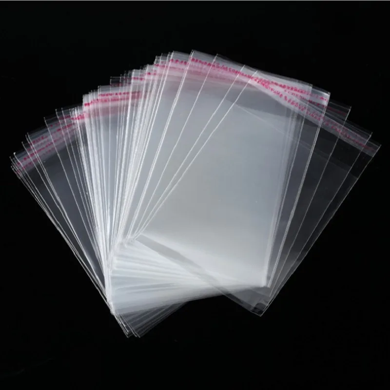 100 einzelhandel verpackung taschen mit hängen löcher, transparent selbst-adhesive versiegelt