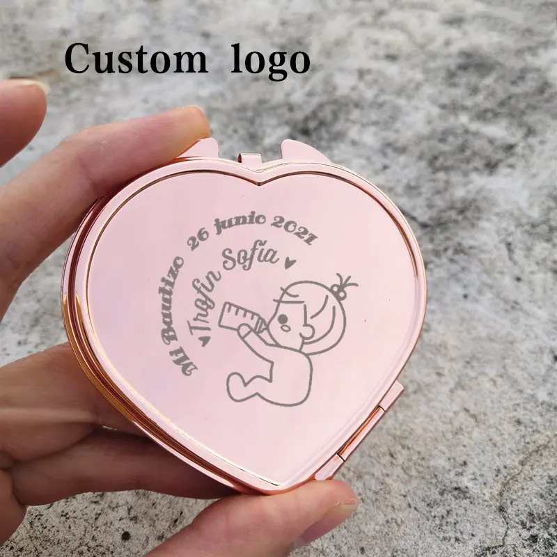 Decorative mirrors Personalized Bride Compact pocket mirror for women Rose Gold Crystal Makeup Mirror Bridesmaid Wedding Gift