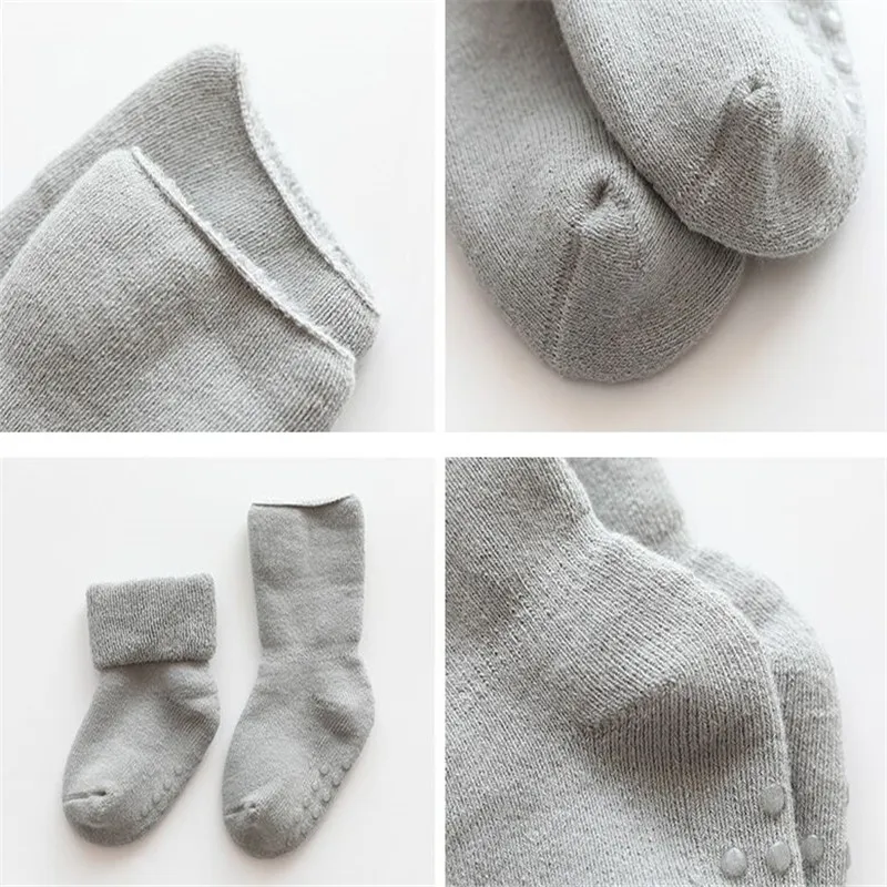 Lawadka Newborn Baby Socks For Boys Terry Anti Slip Socks for Baby Winter Warm Thick Infant Toddler Girl Boy Socks Solid 0-36M