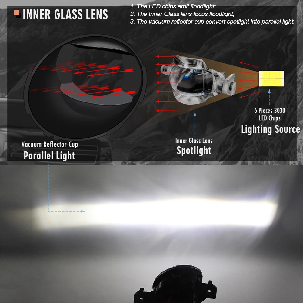 Zespół światła przeciwmgielnego dla Nissan Qashqai Qashqai + 2 J10 2007-2013 przedni zderzak samochodowy LED światła przeciwmgielne światła do jazdy dziennej H11 12V — zdjęcie 4