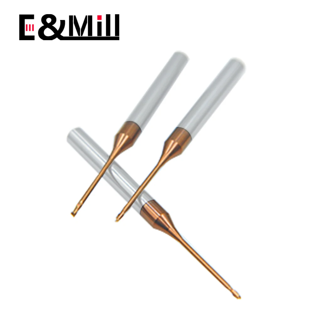 HRC55 2 Seruling Akhir Pabrik Dalam Alur Penggilingan Cutter 1Mm 1.5Mm 2Mm 2.5Mm Tungsten Steel kepala Dalam Alur Penggilingan Cutter 50L