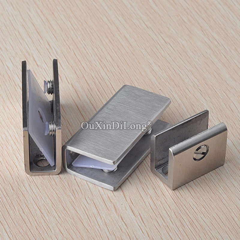 4PCS 304 Stainless Steel Thicken Glass Clamps Board Frame Glass Shelf Layer Plate Clips Fixed Brackets Connectors No Drilling