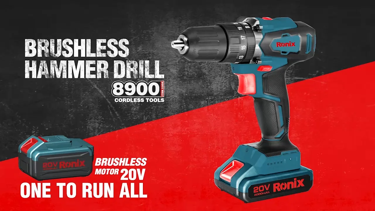 Ronix Newest Model 8901K 20V 4A 115mm power tools Cordless Brushless Mini Angle Grinder with Free BMC