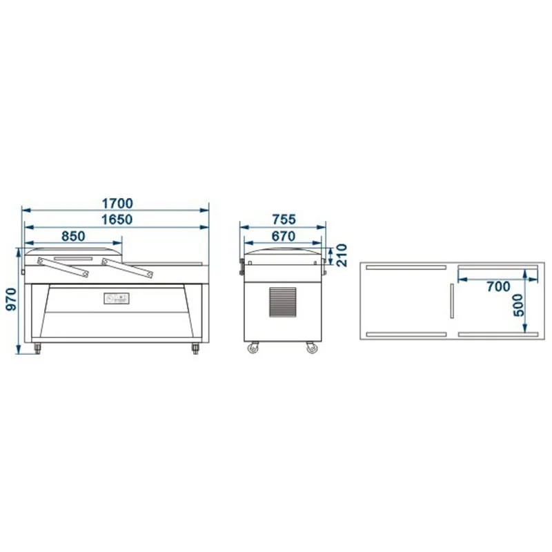 DZ-700-2S double chamber vacuum packaging machine Commercial large vacuum sealer Multifunctional Food sealing machine 380V 2.2kw