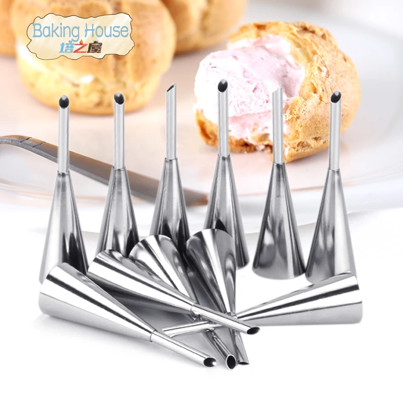 1pc Stainless Steel Puff Nozzle Tip Long Cake Decorating Tip Sugar Craft Icing Piping Pastry Tips Puff Syringe Machine