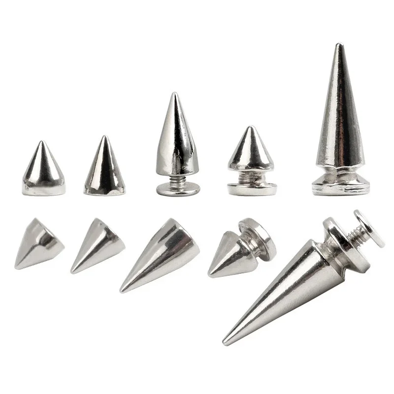 10-30 Sets Metal Punk Sharp Warhead Screw Rivets Studs DIY Crafts Leather Belt Head Clothing Rivets Spikes Decor Nail Buckles