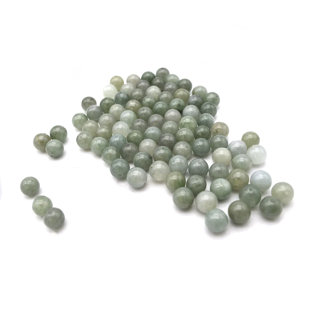 Roderek 10mm Loose Jade Beads with Holes to Make Jadeite Bracelet  For Your Love Emerald Jadeite Loose Beads