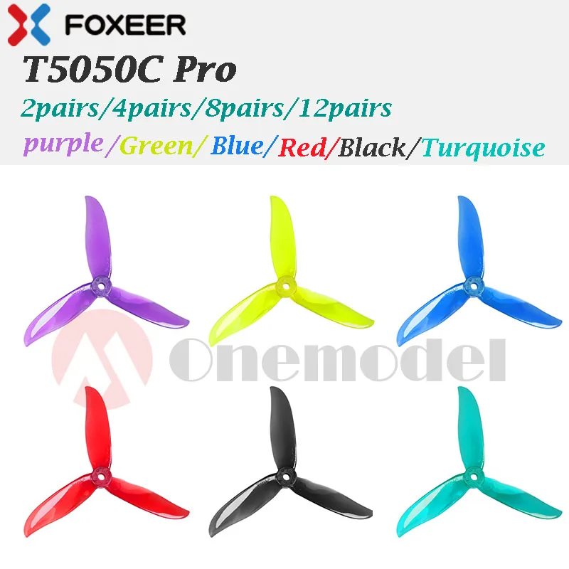 8/12Pairs Foxeer DALPROP Cyclone Unbreakable T5050C T5050 Pro Racing Props 3 Blades 5x5 CW CCW Propeller For RC Quadcopter drone