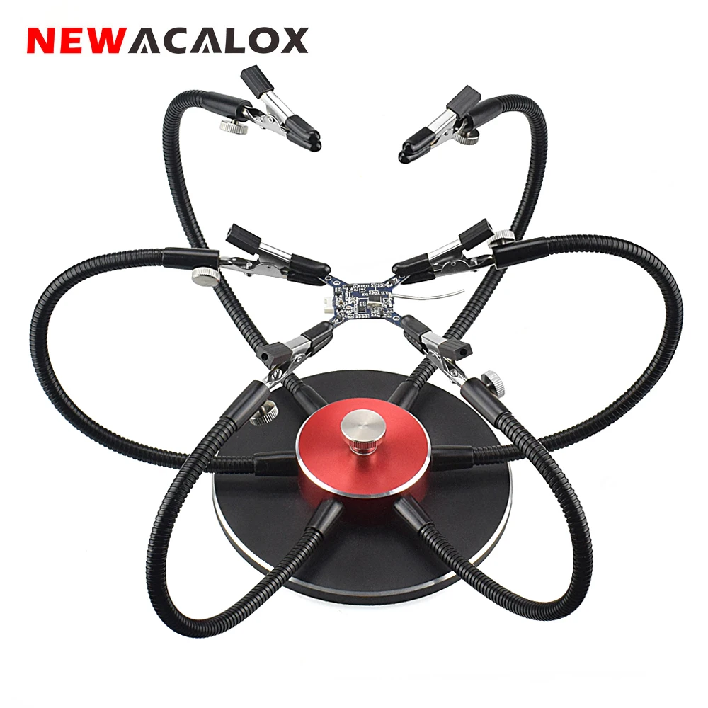 

NEWACALOX Soldering Helping Hand Flexible Arm Third Pana Hand Soldering Station PCB Soldering Holder Welding Repair Tool