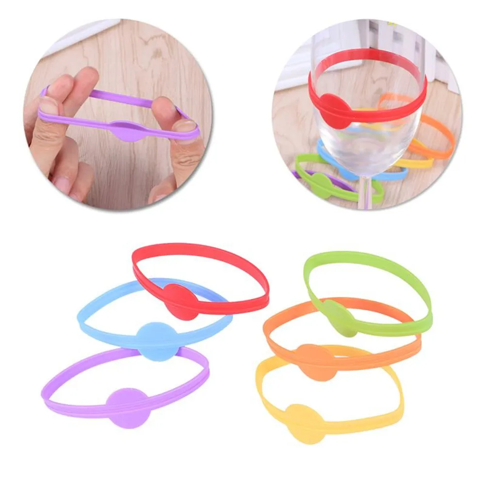 6/12/24/36pcs Silicone Wine Cup Glass Markers Party Goblet Wine Drinking Cup Marking Tags For Home Bar Kitchen Tool Accessories