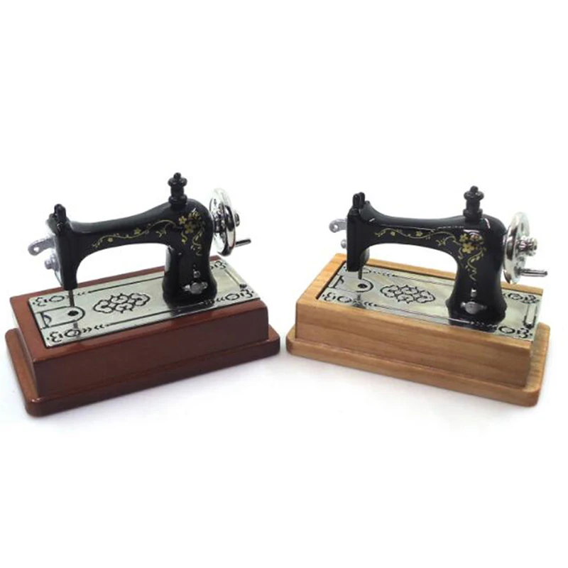 Mini Sewing Machine Decor Home Mini House Adornment Vintage Miniature House Sewing Machine Wood Mini House Sewing Machine