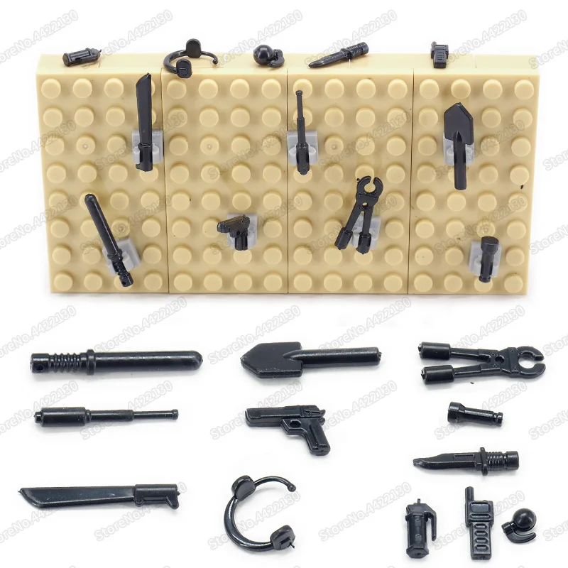 Bloc de construction d'arme de soldat de l'armée WW2, ensemble d'outils et de pistolet, modèle à monter soi-même, figurines de légion, équipement Moc Boy, jouets cadeaux de noël