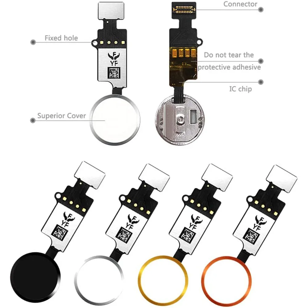 ใหม่ล่าสุดปุ่ม Home Touch ID หลัก Flex Cable สำหรับ iPhone 7 7P 8Plus พร้อมขายึดกลับฟังก์ชั่น Solution เปลี่ยน