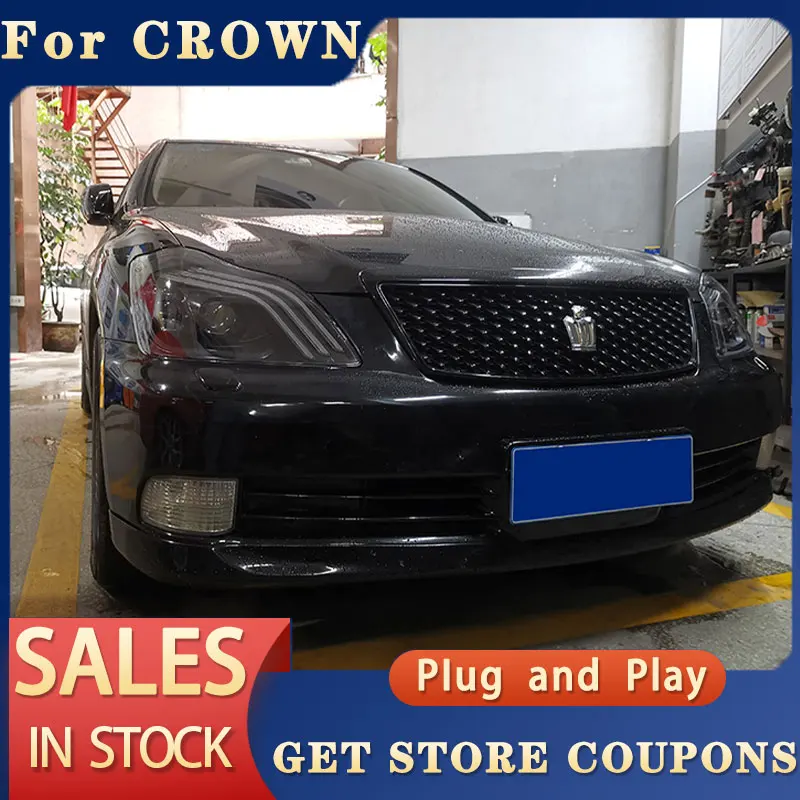 สำหรับรถ TOYOTA CROWN 2005-2009ไฟ DRL Day Running Light LED Bi Xenon ไฟตัดหมอกรถยนต์อุปกรณ์เสริมมงกุฎไฟฉายคาดศีรษะ