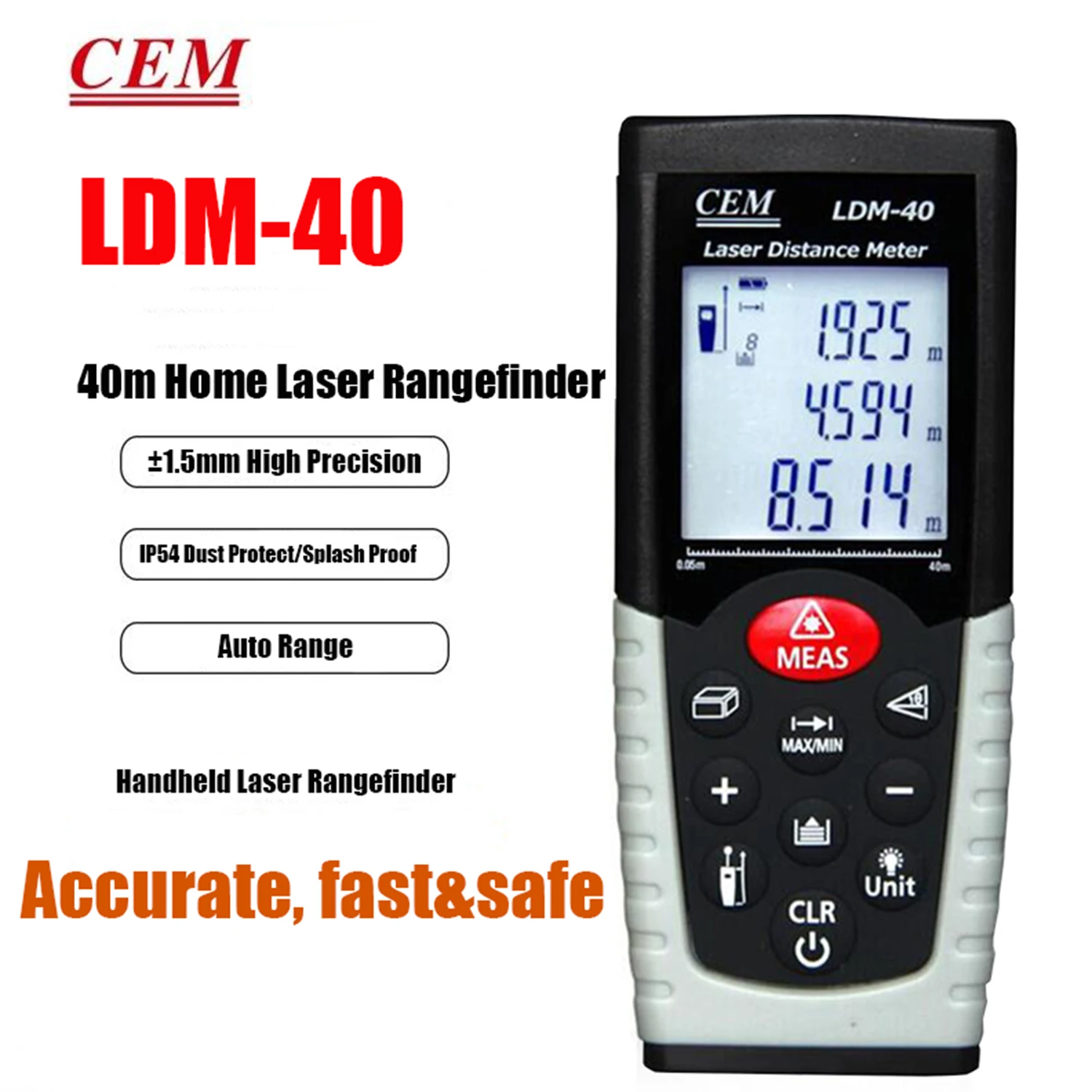 

CEM LDM-40 LDM-70 LDM-100 Laser Rangefinder Infrared Electronic Measuring Ruler Room Measuring Instrument Measuring Tool.