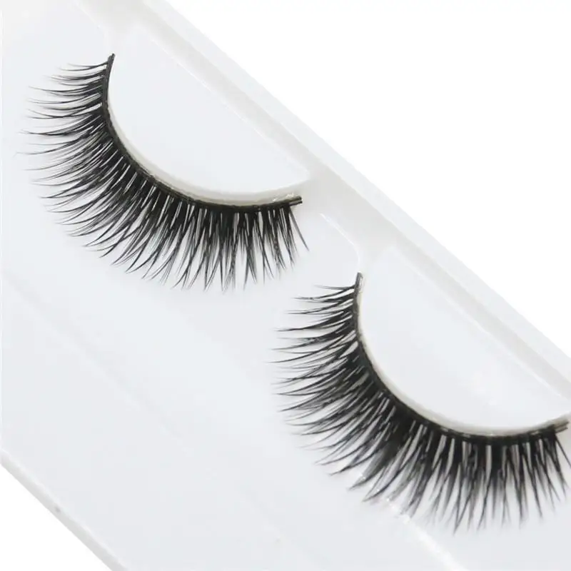 1 paire de faux cils naturels en vison, épais, réutilisables, faits à la main, extensions, outils de maquillage, couleur chair