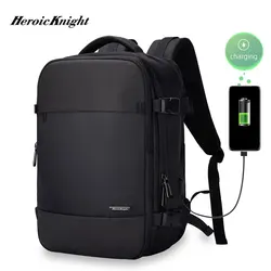 Heroic Knight Anti-thief Men Backpack Fit 15.6 inch Laptop USB Recharging Multi-layer Space Travel Man Male Bag Teenagers valise