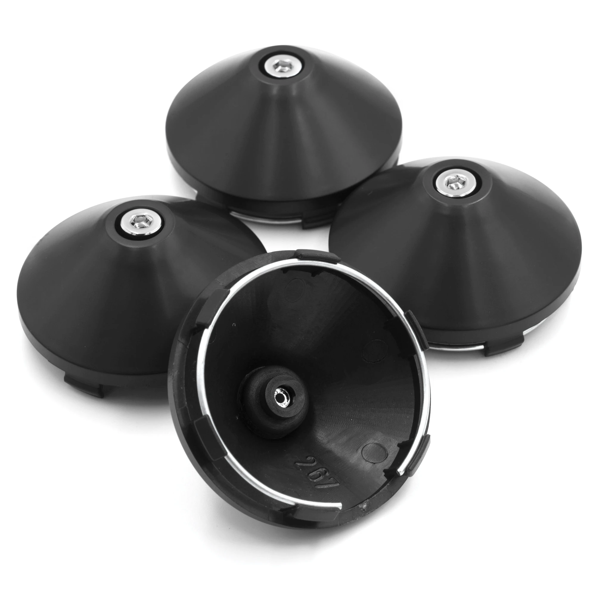 4pcs 66mm 62mm Cone Car Wheel Center Cap For Rim Hub Cover Styling Refit  Auto Black Hubcap Exterior Accessories