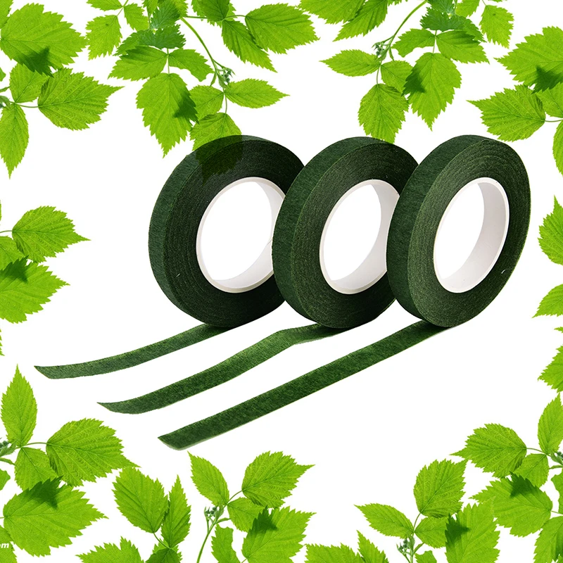 1xグリーンパラフィルム結婚式クラフト花屋幹ラップ花テープ防水12メートル
