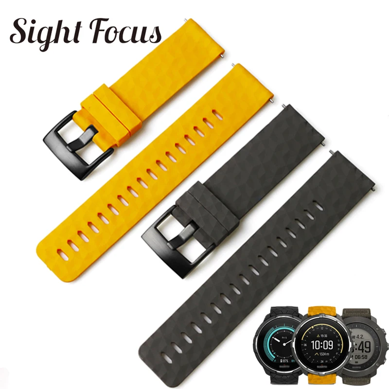 

Sight Focus 24MM Silicone Watch Strap For Suunto9 Spartan Sport Watch Band Quick Release Suunto 9 Baro Traverse Rubber Watchband