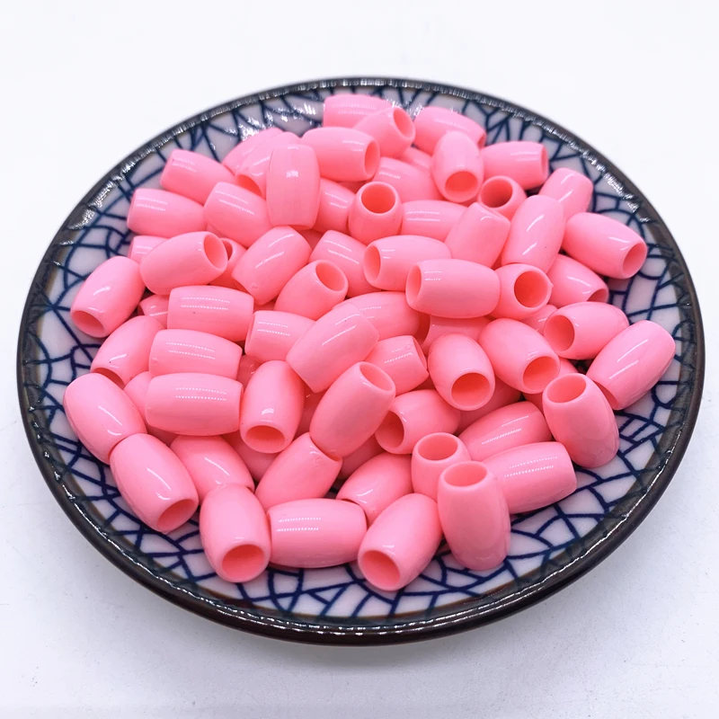 New 50pcs 12x8mm Cylindrical large hole beads Bracelet Accessories Children Gift Handcraft DIY Acrylic Beads Jewelry Findings