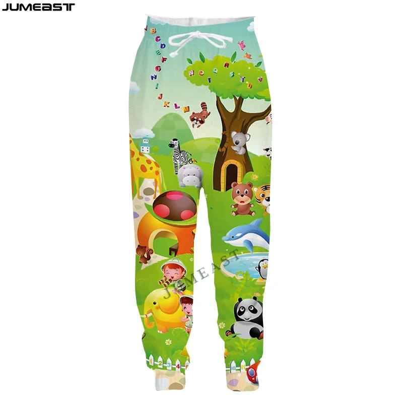 Jumeast Homens 3D Animal Vaca Fazenda Crianças Primavera Outono Streetwear Kid Casual Calças Compridas Esporte Pullover Comprimento Sweatpants Calças