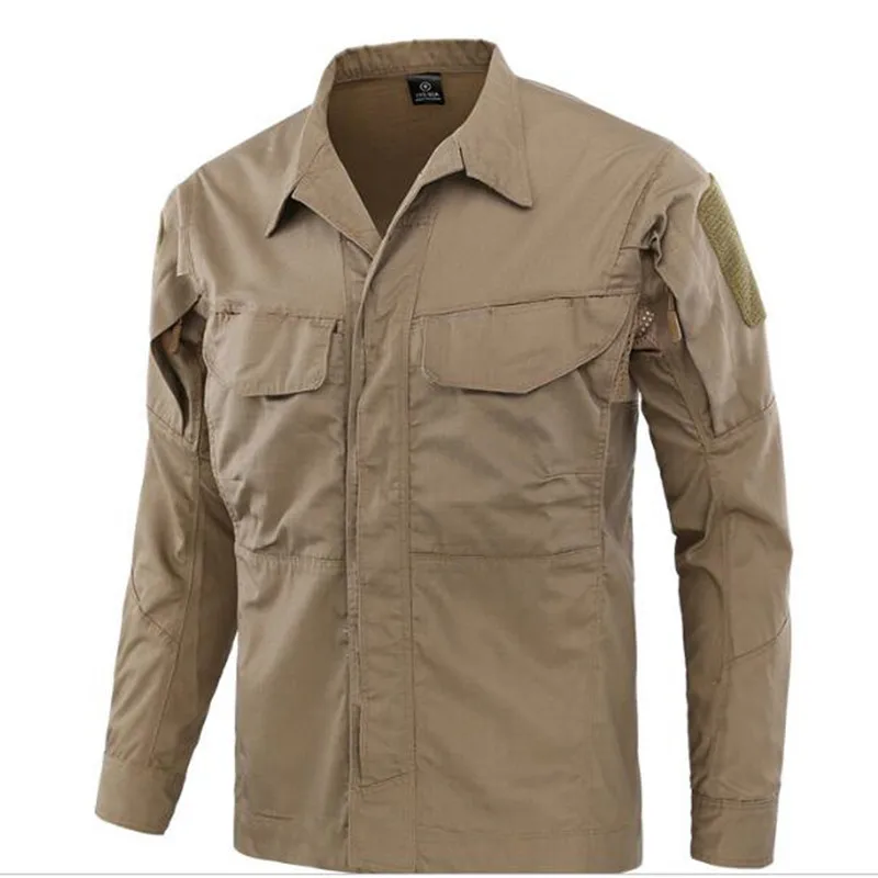 Field Training Shirt Men Outdoor Camping Hiking Fishing Plaid Cloth Wearproof Camo Breathable Shirts