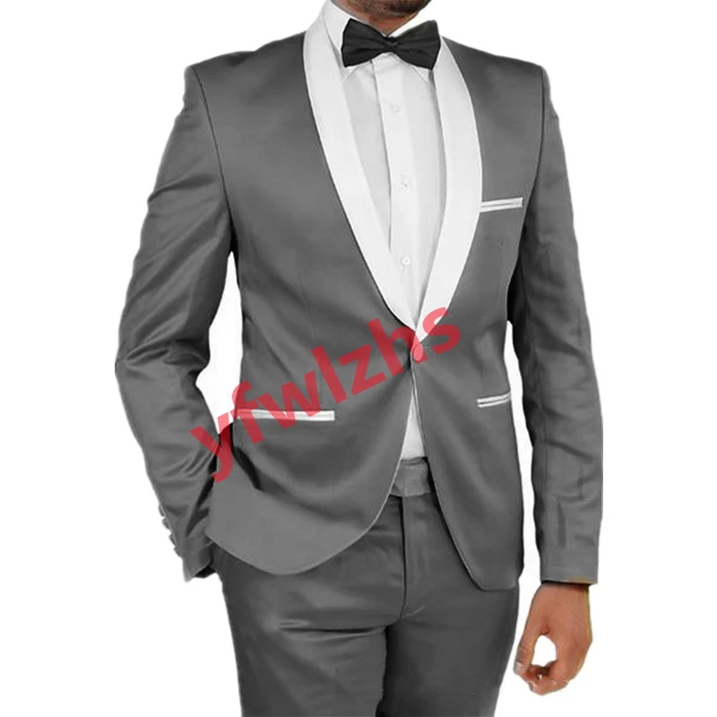 

New Arrival One Button Groomsmen Shawl Lapel Groom Tuxedos Men Suits Wedding/Prom Best Blazer ( Jacket+Pants+Tie) D151