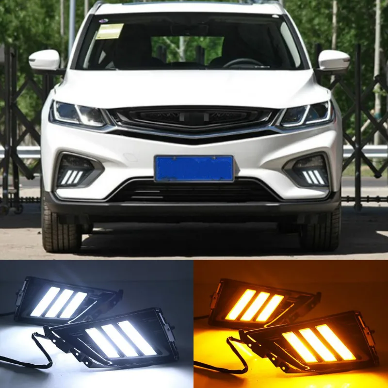 

2Pcs Car LED Daytime Running Light Fog Lamp Frame Fog Light For Geely Boyue Proton PRO 2019 2020