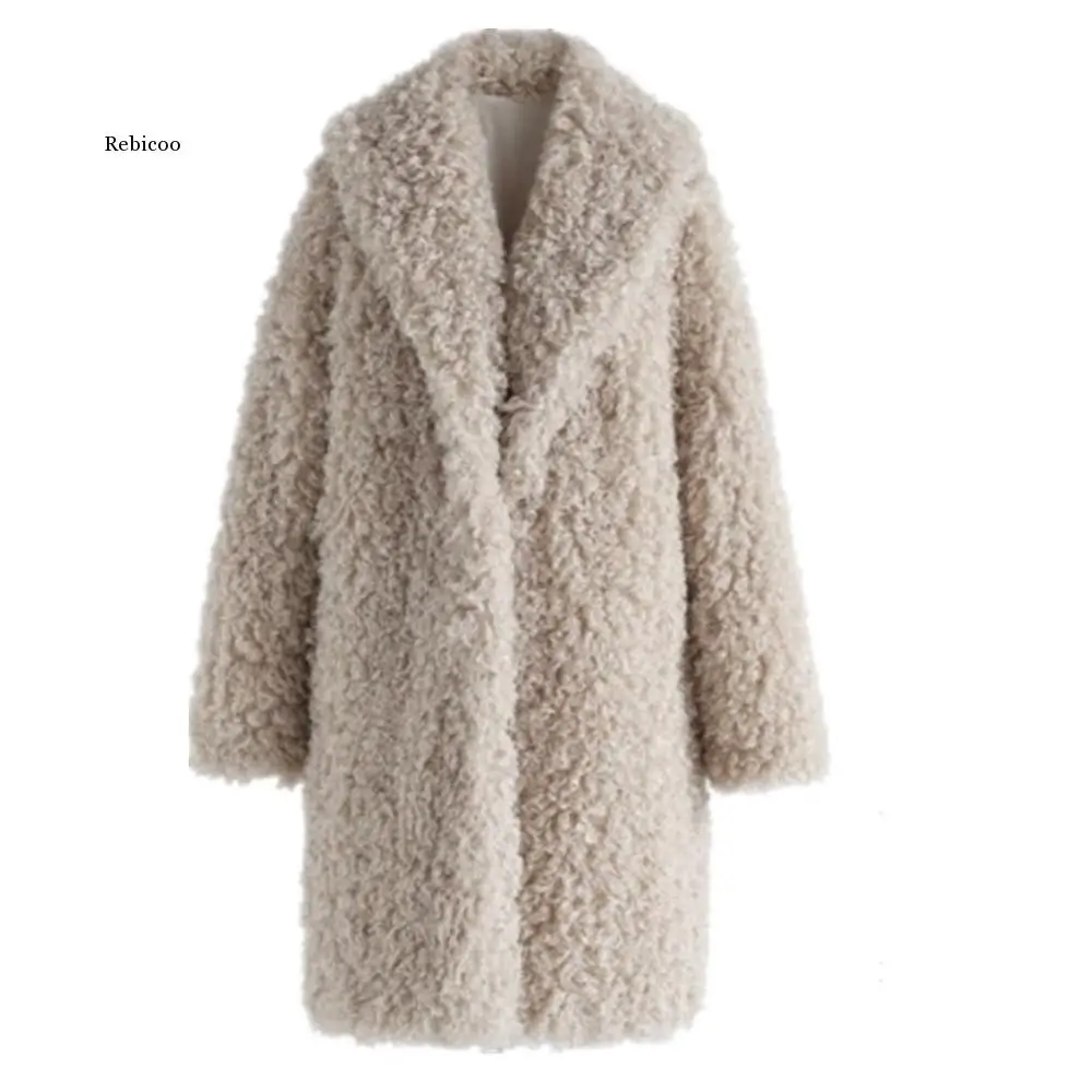 Fake Fur Women Faux Fur Coats Women Lambswool Jacket Female Winter Thick Furs Coats Overcoats Women long Outwear