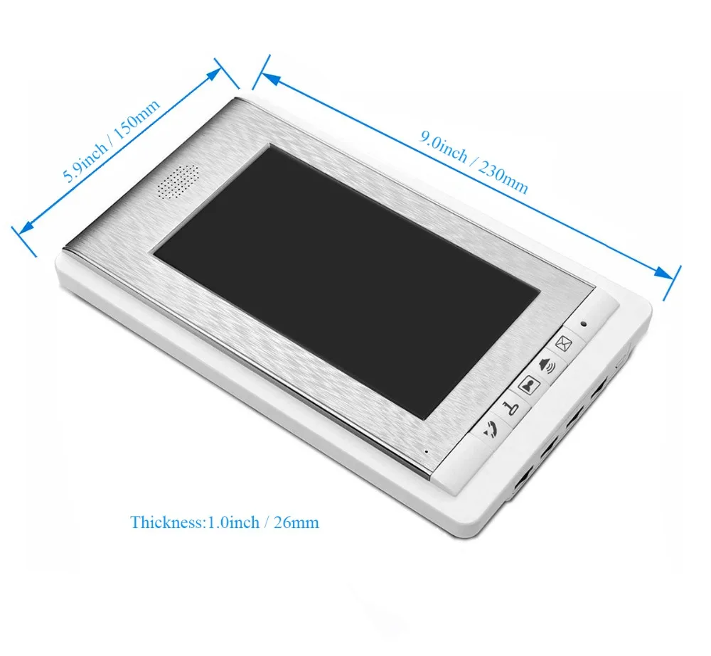 Visiophone filaire avec écran LCD de 7 pouces, système d\'interphone vidéo, 700tvl, caméra IR pour l\'extérieur, avec serrure magnétique,