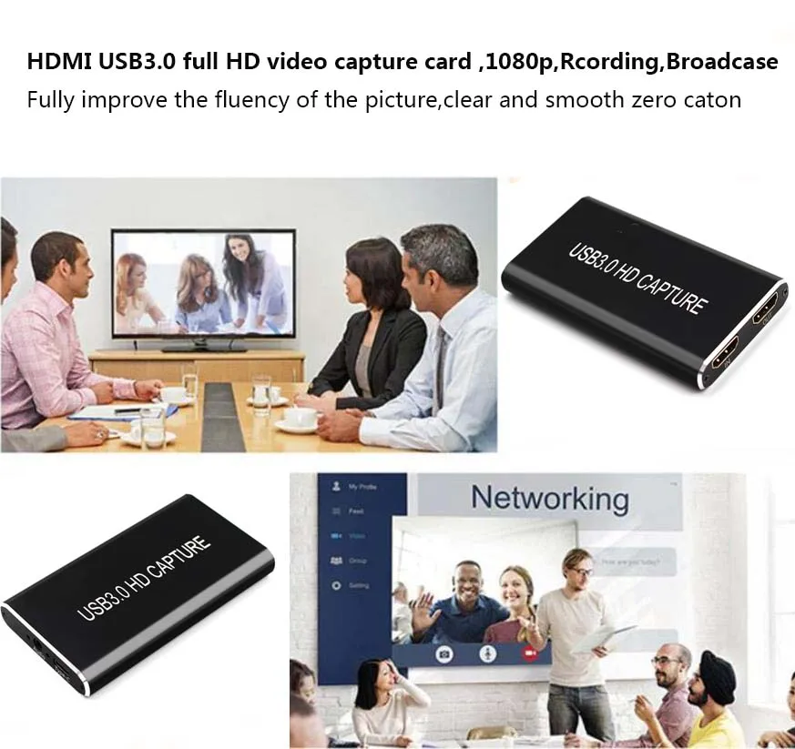 HDMI to USB3.0 HDMI Video Capture Converter HD Game video Live Streaming Record 1080p 60fps Support OBS Studio Windows Mac Linux