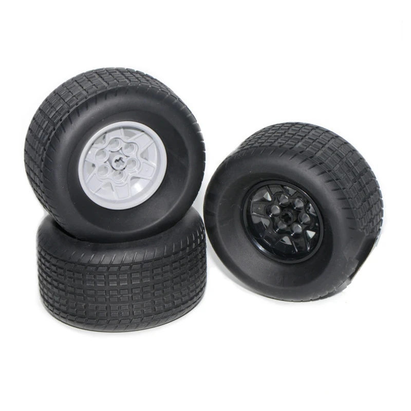 High-Tech Wheels 18450 Tyre 81.6x44 R & 56908 Wheel Hub 43.2x26 Racing Batpod MOC Building Blocks Brick DIY Toys Parts