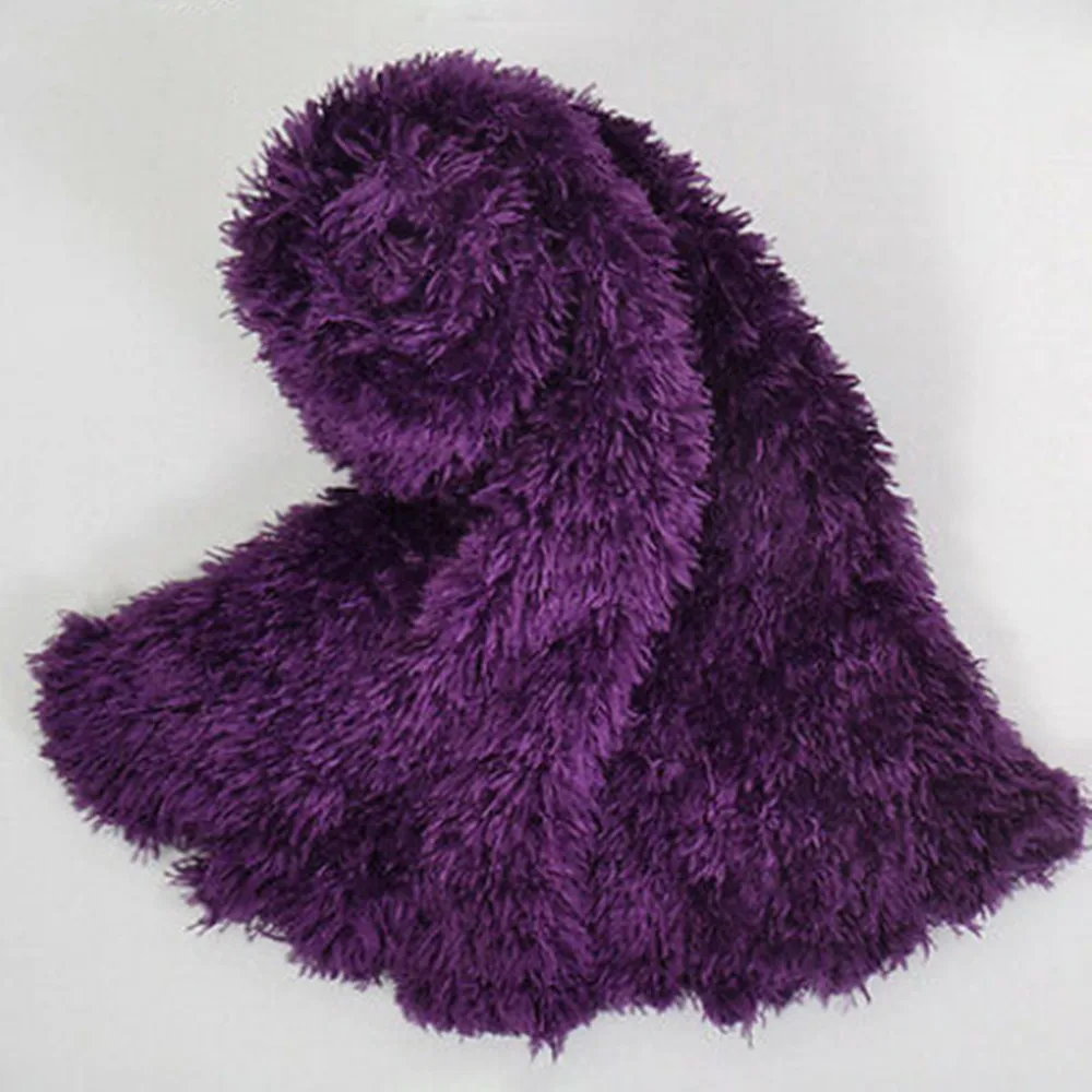 Fashion Women fluffy Soft knitting long scarf hairy shawl WJ004