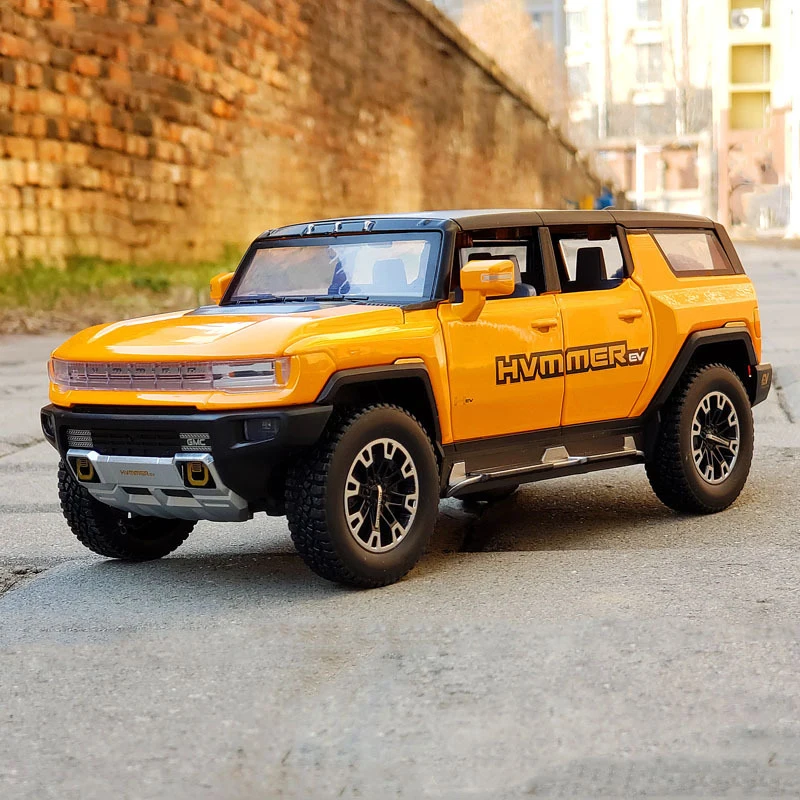 1:24 Hummer EV SUV Off-Road Alloy Car Toy Car Metal Collection Model Car Sound and light Toys For Children