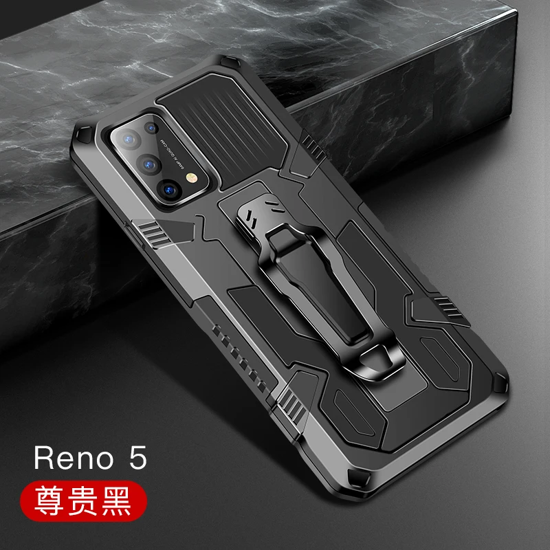 Shockproof Armor Case for OPPO Reno 5, Belt Clip, Holster Cover for OPPO Reno 5, 4G, 5G, CPH2145, CPH2159